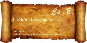 Csókás Benjámin névjegykártya